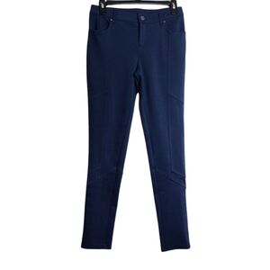 FREE PEOPLE Women's Solid Blue Mid Rise Stretch Yoga Ponte Pants Size 28